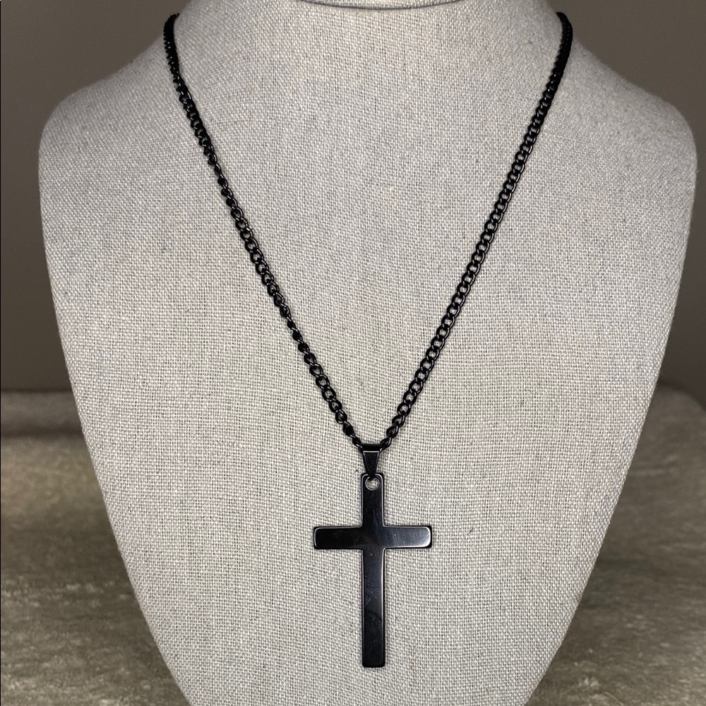 Andrew Christian Black Cross Necklace